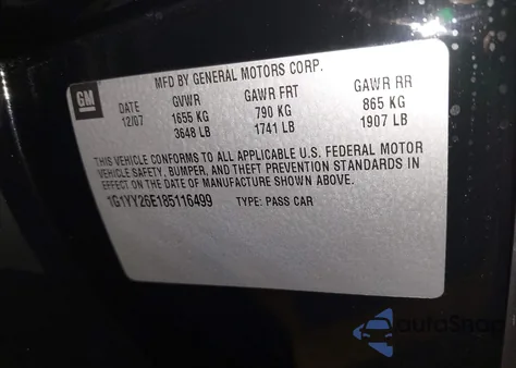 2008 Chevrolet Corvette Z06 Hardtop z USA, uszkodzony, nr VIN 1G1YY26E185116499